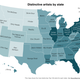 Illustration for article titled Behold, a map of each state’s favorite (maybe non-local) musical artist